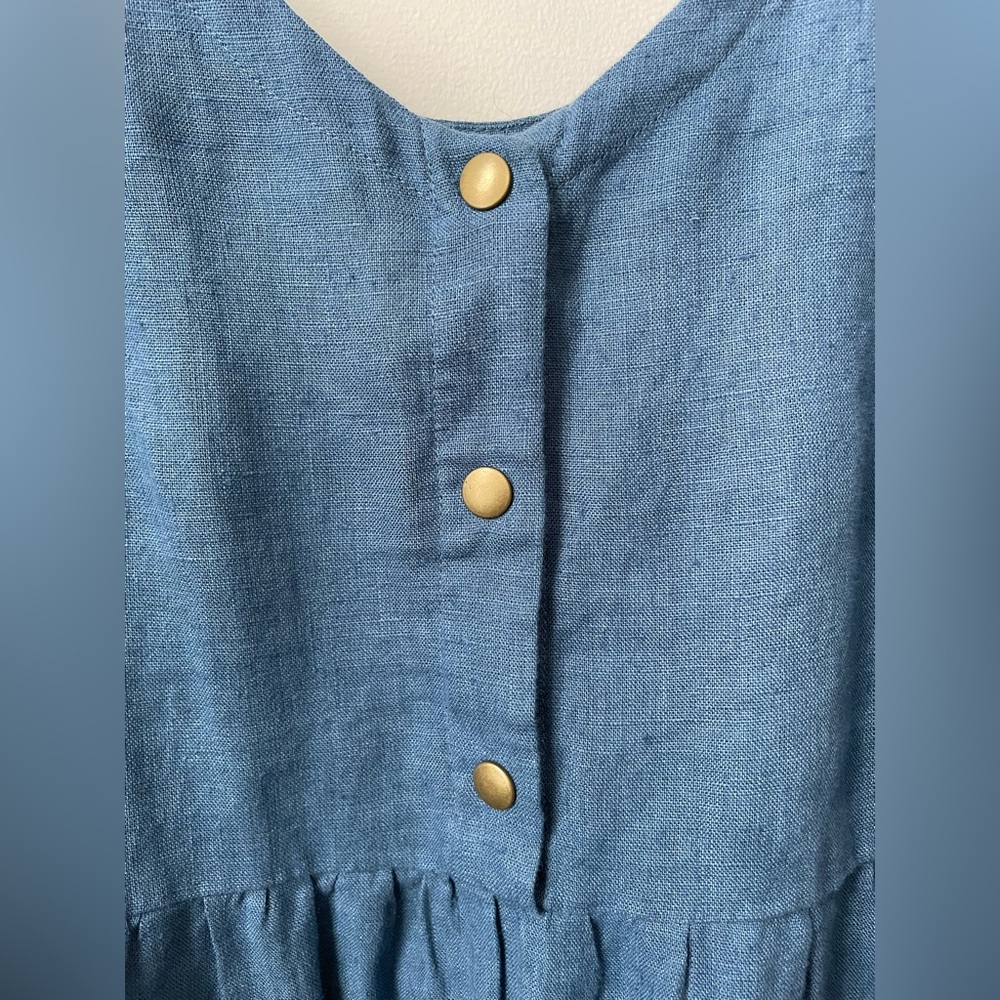 notPERFECTLINEN VALLEY front brass snaps linen dress (NWOT) - Picture 3 of 8